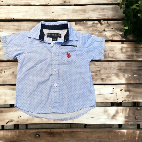 U.S. Polo Association Button Down Short Sleeve (2T) - Picture 1 of 5